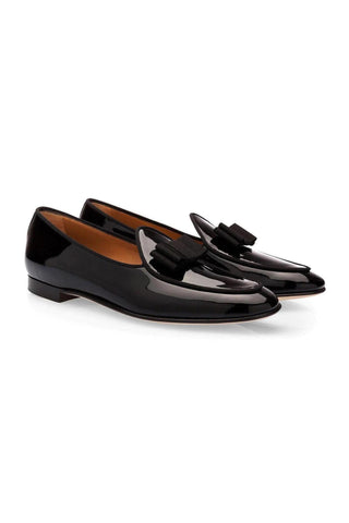 SUPERGLAMOUROUS Tangerine 3 Black Patent Belgian Formal Loafers (SPGM1020)-AmbrogioShoes