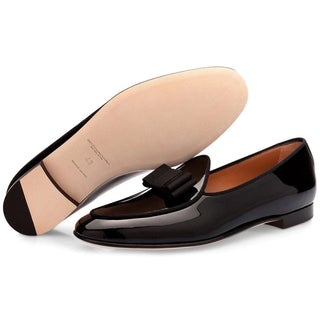 SUPERGLAMOUROUS Tangerine 3 Black Patent Leather Belgian Formal Loafers (SPGM1020)-AmbrogioShoes