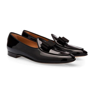 SUPERGLAMOUROUS Tangerine 3 Black Patent Leather Belgian Formal Loafers (SPGM1020)-AmbrogioShoes