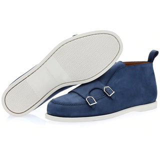 SUPERGLAMOUROUS Tangerine 7 Men's Shoes Navy Nabuk Leather Ankle Boots (SPGM1074)-AmbrogioShoes