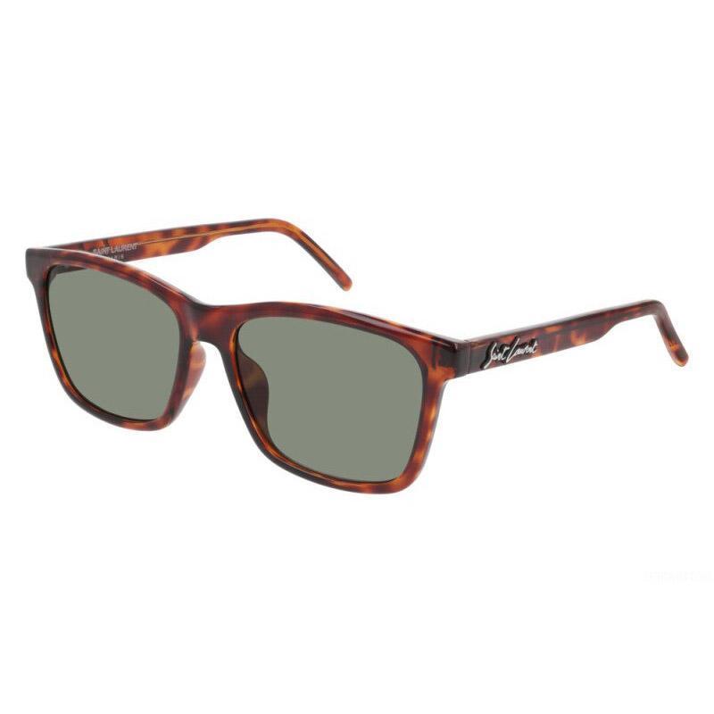 Saint Laurent SL318-003 Men's Havana & Green Core Sunglasses (S)-AmbrogioShoes