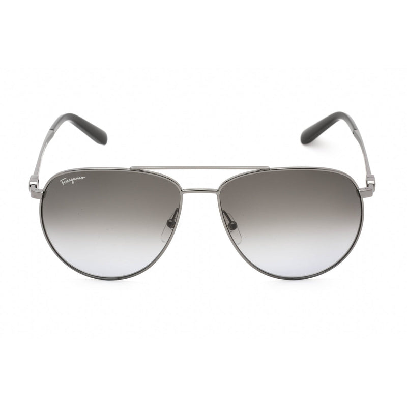 Salvatore Ferragamo SF157S Sunglasses Shiny Ruthenium / Dark Grey Gradient-AmbrogioShoes