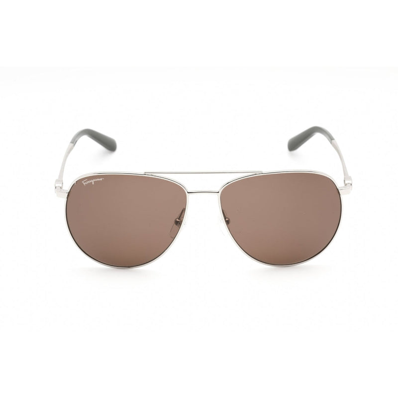 Salvatore Ferragamo SF157S Sunglasses Silver / Brown Polarized-AmbrogioShoes