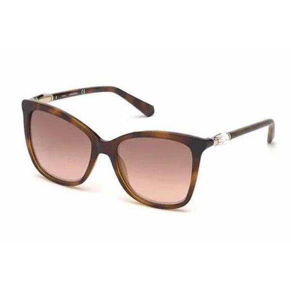 Swarovski SK0227 Sunglasses Dark Havana / Brown Mirror-AmbrogioShoes