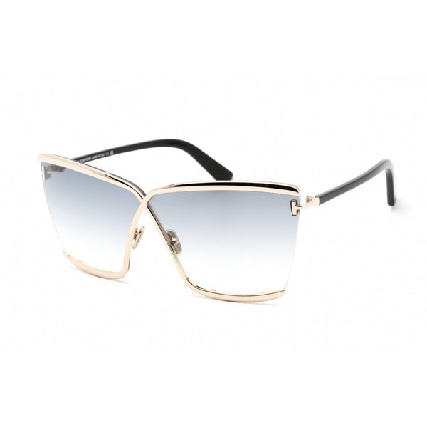 Tom Ford Elle FT0936 Sunglasses Shiny Rose Gold / Gradient Smoke Women's (S)-AmbrogioShoes