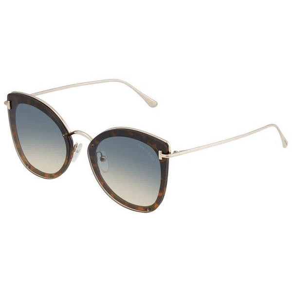 Tom Ford FT0657 Sunglasses Shiny Blonde Havana / Gradient Turquoise (S)-AmbrogioShoes
