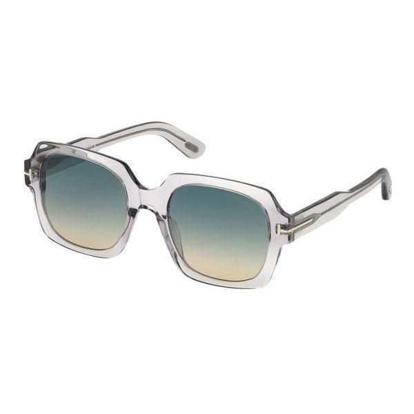 Tom Ford FT0660 Sunglasses Shiny Transparent Grey / Green Gradient-AmbrogioShoes