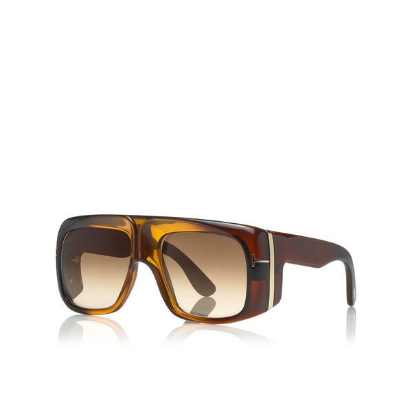 Tom Ford FT0733 Sunglasses Shiny Dark Brown / Gradient Brown (S)-AmbrogioShoes