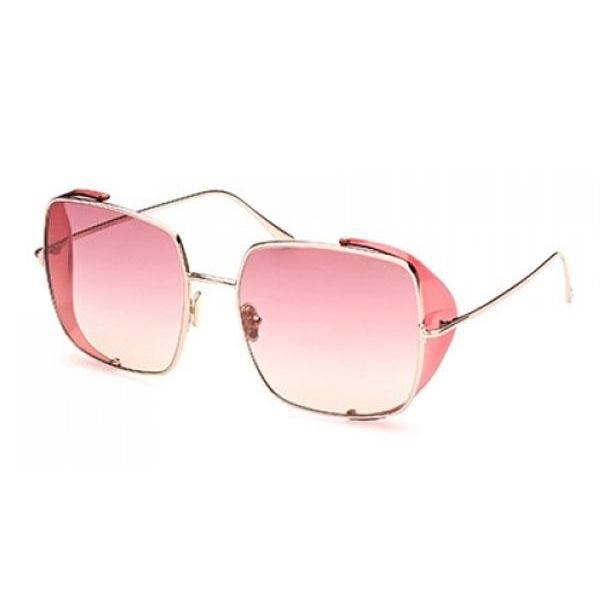 Tom Ford FT0901 Sunglasses Shiny Rose Gold / Gradient Bordeaux-AmbrogioShoes