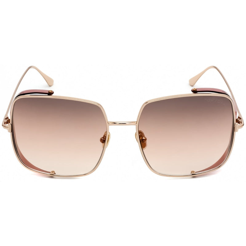 Tom Ford FT0901 Sunglasses shiny rose gold / gradient brown-AmbrogioShoes