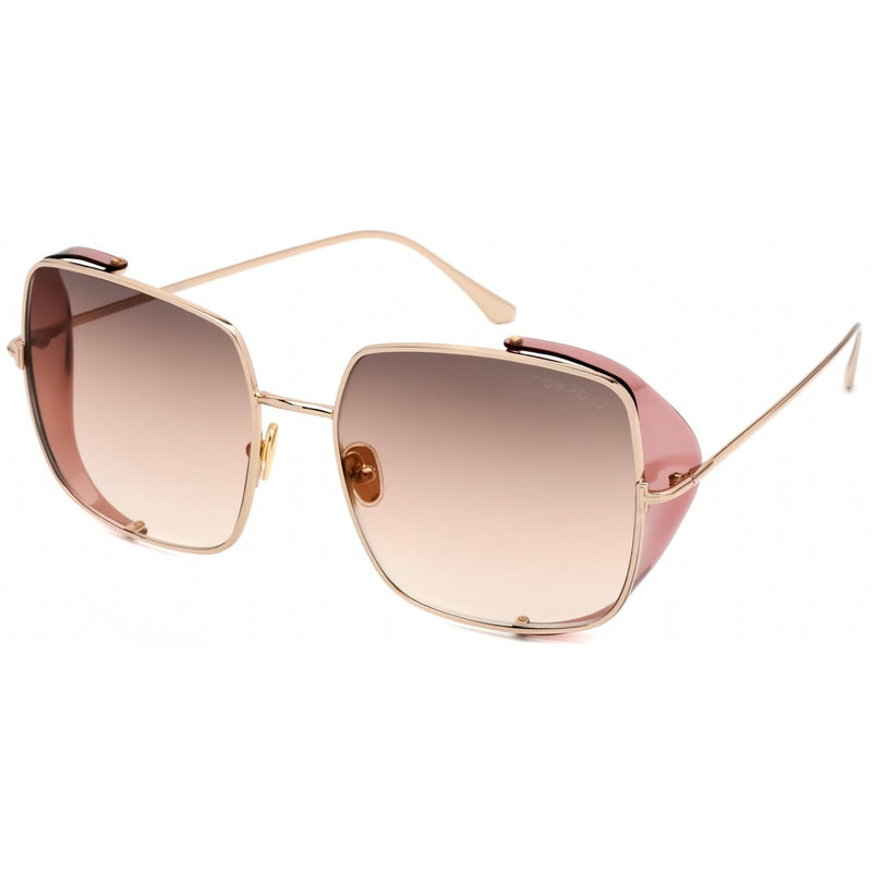 Tom Ford FT0901 Sunglasses shiny rose gold / gradient brown-AmbrogioShoes