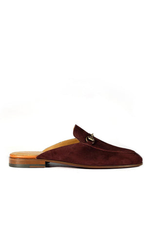 Valentino 19700 Amarone Suede Slipper Mules (VAL1004)-AmbrogioShoes