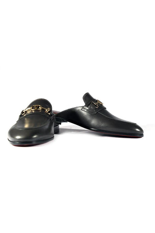 Valentino 19700/M Gray Calf-Skin Leather Slipper Mules (VAL1001)-AmbrogioShoes