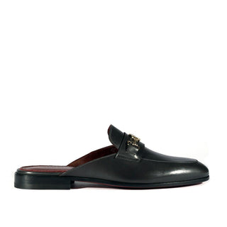 Valentino 19700/M Gray Calf-Skin Leather Slipper Mules (VAL1001)-AmbrogioShoes