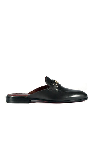 Valentino 19700/M Gray Calf-Skin Leather Slipper Mules (VAL1001)-AmbrogioShoes