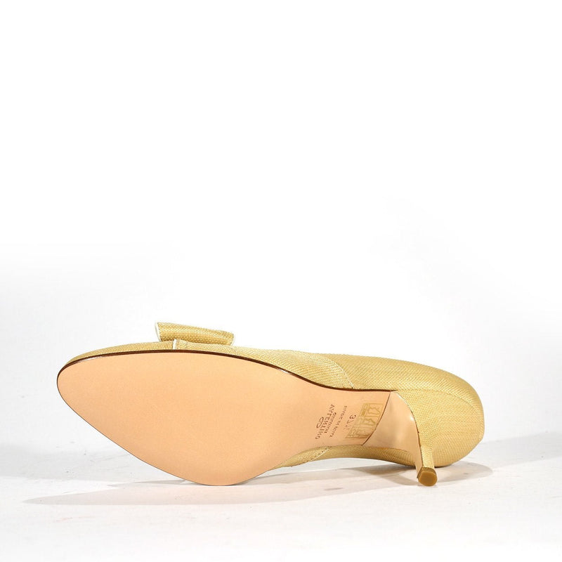Valentino Garavani Women's Shoes Beige Canvas Fabric High-Heel Sandals (VALW02)-AmbrogioShoes