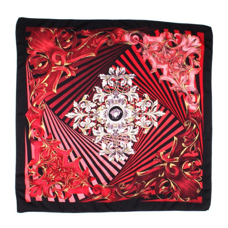 Versace Geometric Kaleidoscope Pattern Shawl In Red & Pink(VER108)-AmbrogioShoes