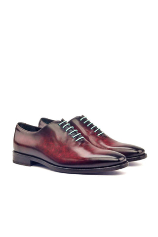 Ambrogio Handmade Men's Handmade Custom Made Shoes Gray & Burgundy Patina Leather Oxfords (AMB1294)-AmbrogioShoes