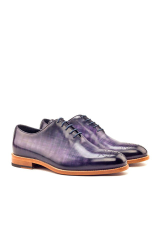 Ambrogio Handmade Men's Handmade Custom Made Shoes Purple Patina Leather Oxfords (AMB1295)-AmbrogioShoes