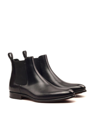 Ambrogio Men's Handmade Custom Made Shoes Black Calf-Skin Leather Chelsea Boots (AMB1014)-AmbrogioShoes