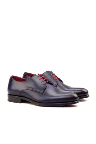 Ambrogio Men's Handmade Custom Made Shoes Navy Calf-Skin Leather Derby (AMB1070)-AmbrogioShoes