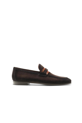 Magnanni Daniel 23822 Brown & Cognac Suede Penny Loafers (MAGS1114)-AmbrogioShoes